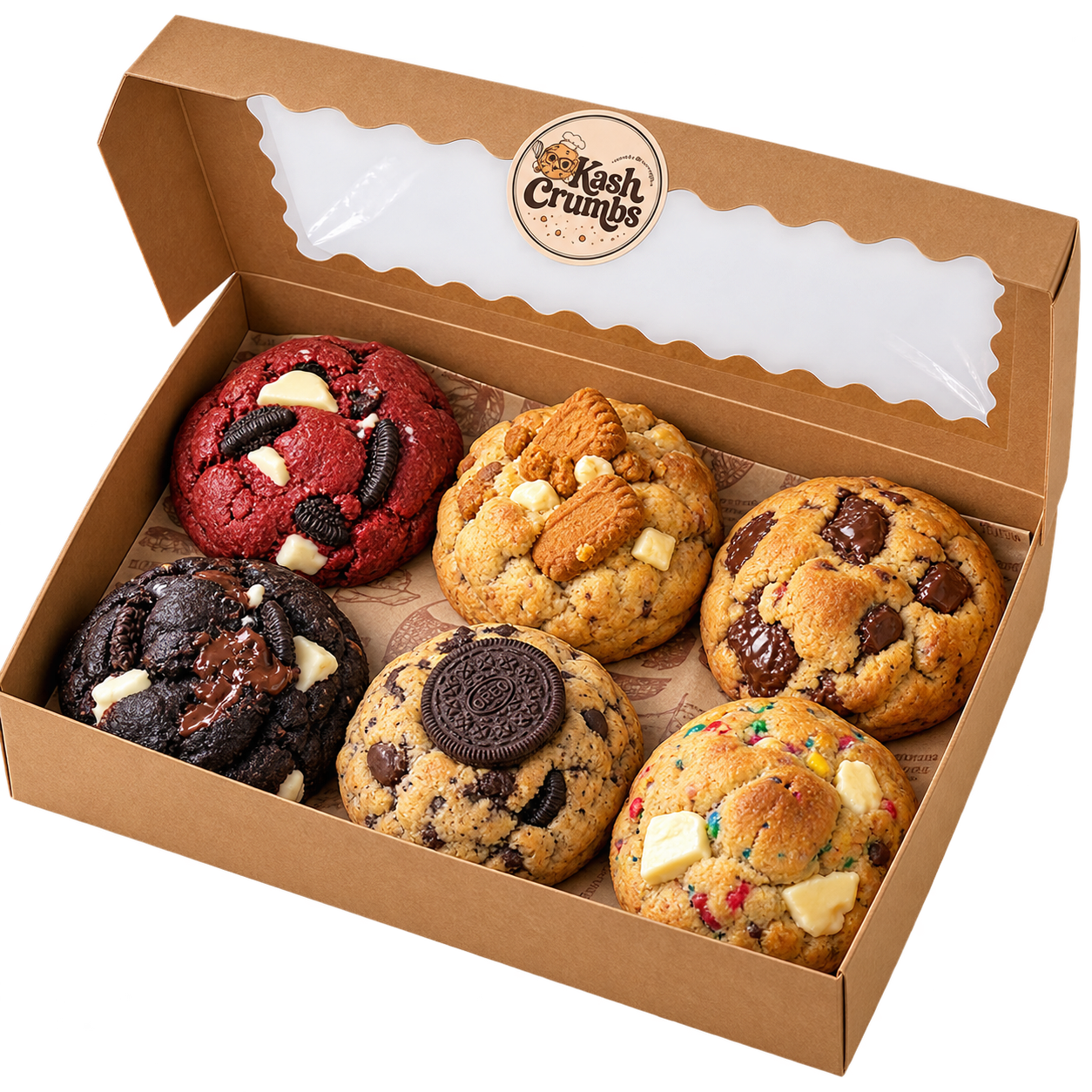 6 cookies KashCrumbs box